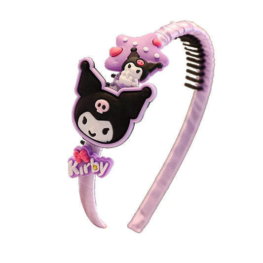 Sanrio Cartoon Kids Hair Accessories Melody Kuromi Cute Hair Accessories Headbands Makeup Hair Ties Toys Gifts