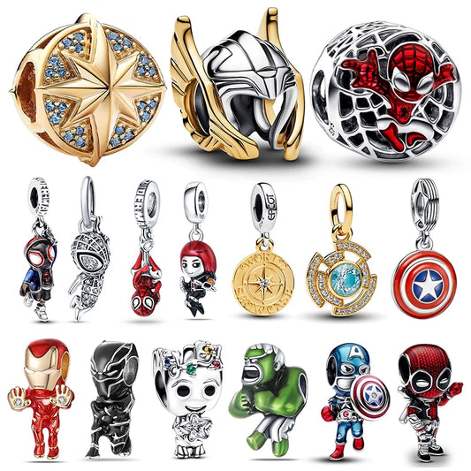Disney Marvel Series Hanging Spiderman Charm Bead for 3mm Original Bracelets – 925 Silver Pendant for Women DIY Jewelry Gift