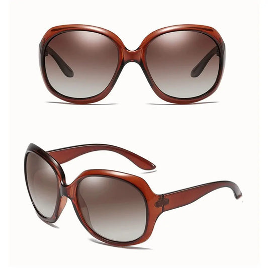 Polarized Sunglasses for Women Men Classic Retro Vintage Oversized Eyewear Fashion Shades Round Faced Driving Glasses