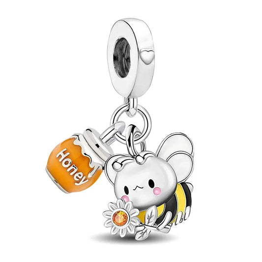 925 Sterling Silver Sausage Dog, Pumpkin, Bear, Unicorn Animal Series Bead – Fits DIY Bracelet Making High-Quality Jewelry Gift