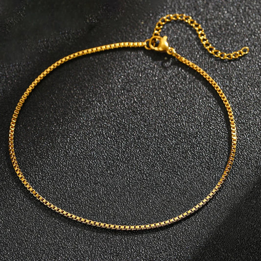 Stainless Steel Anklets Minimalist Popular Design Adjustable link Chain Non-fade For Women Everyday Wear Length 21cm+5cm