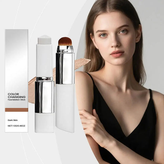 Color-changing Foundation Stick Blanca Foundation Korean Makeup Base High Coverage Concealer Natural Nude 2IN1 Foundation Stick