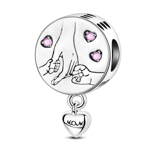 Original 925 Sterling Silver Love Heart Pets Charm Bead Inlaid Zirconium Pendant for Mom Gift Fits Bracelet DIY Jewelry