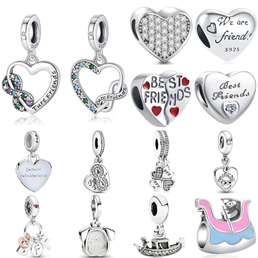 925 Sterling Silver Best Friend Small Boat Dangle Charm | DIY Bead Fits Original Bracelet | Fashion Jewelry for Women