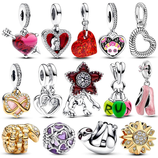 Charms 925 Original Heart Series Pendants Beads – Fit Bracelets and Necklaces for Women DIY Luxury Jewelry Gifts