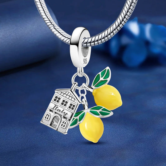 925 Sterling Silver Beer, Lemon, Town, Summer Camera Bead – Casual Series DIY Bracelet Making High-Quality Fine Jewelry Gift