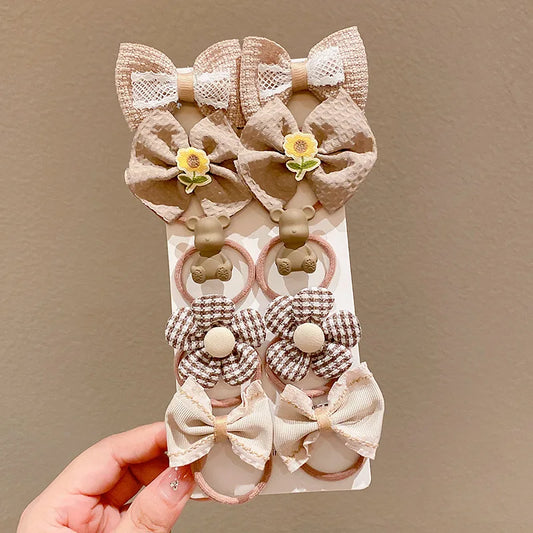 10Pcs Cute Bows Hair Clips Hair Accessories for Girls Cartoon Animal Flower Hairpin Headdress Baby Hairs Pins Birthday Gifts