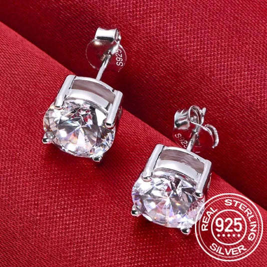 0.5–2 Carat 8.0mm D Color Moissanite 925 Sterling Silver Stud Earrings – Top Quality Sparkling Wedding Jewelry for Women