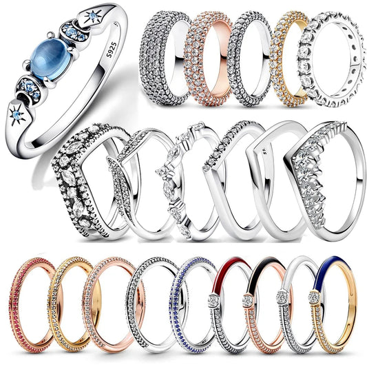 New 925 Sterling Silver Stackable Rings – Infinite Heart with Red Enamel for Women, Mom, Wedding, and Gift