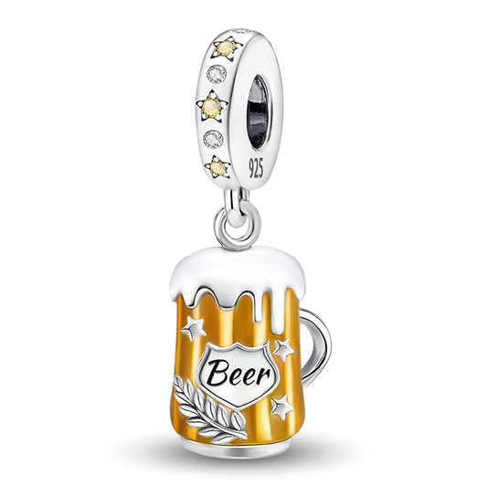 925 Sterling Silver Beer, Lemon, Town, Summer Camera Bead – Casual Series DIY Bracelet Making High-Quality Fine Jewelry Gift