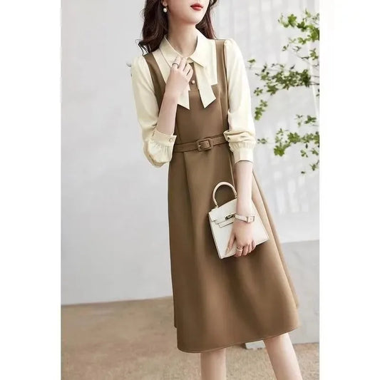 Fashionable and Elegant Dress for Women 2025 Spring New Gentle Temperament Doll Collar Long Sleeve Dress