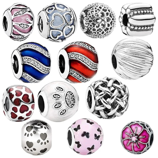925 Sterling Silver Spherical Multi-Series Charm Bead | Fits Original European Bracelet | DIY Jewelry Unique Gift