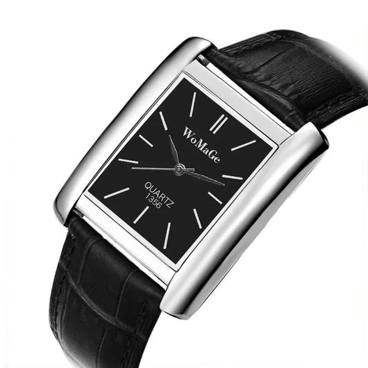 WoMaGe Women's Watches Top Brand Luxury Ladies Watch Women Watches Leather Strap Women's Rectangle Watch Clock Reloj Mujer