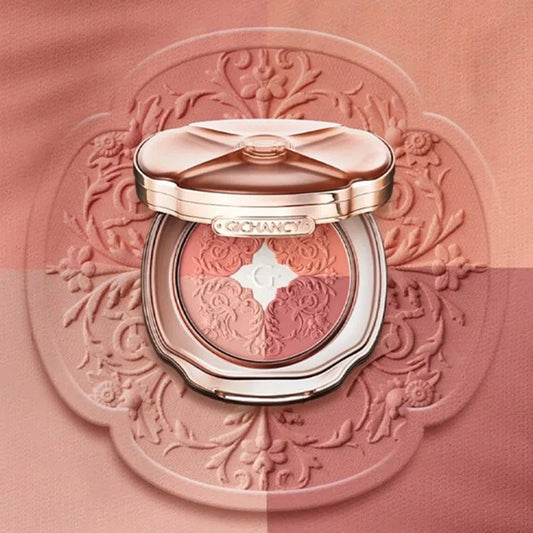 5 Colors Face Blush Palette Matte Mineral Blush Powder Bright Shimmer Matte Face Blush for Cheek and Eye Make-up