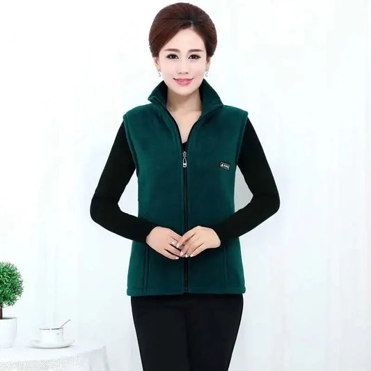 Polar Fleece Coat For Women's Vest Autumn Sleeveless Vests For Women Jacket Fashion Zipper Casual Waistcoat Female