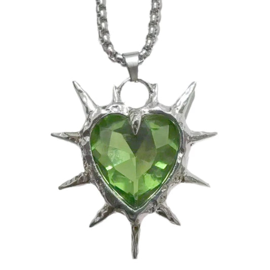 Fashionable Thorns Heart Drop Necklace Statement Pieces for Parties Alloy