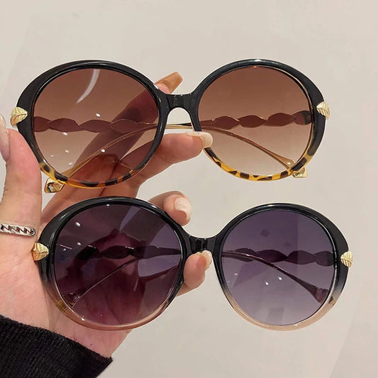 Round Sunglasses Women 2023 Oversized Luxury Fashion Glasses  Vintage Shades Retro Lunette De Soleil Femme Gafas De Sol Mujer