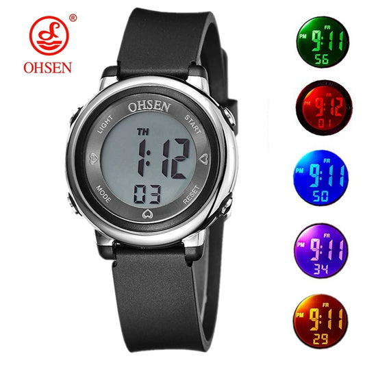 Digital Watches for Women Purple Fashion Waterproof Sport Watch reloj mujer Electronic Girls ladies watch 7 Colors Alarm Clocks