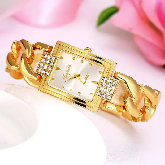 Women's Watches Top Brand Luxury Gold Bracelet Watch Women Watches Rhinestone Ladies Watch Clock Reloj Mujer Montre Femme