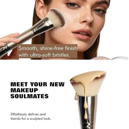 Dual-Ended Foundation Brush Double-Ended Powder Blush Concealer Brush Contour Brush Blush Brush Makeup Brush Professional