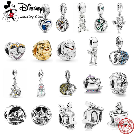 Disney Lion King Beauty and the Beast Donald Duck Charms | 925 Sterling Silver Beads | Fit Original Bracelet & Necklace