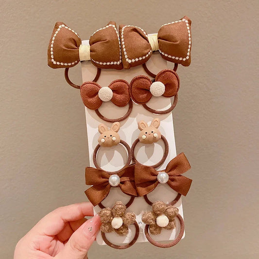 10Pcs Cute Bows Hair Clips Hair Accessories for Girls Cartoon Animal Flower Hairpin Headdress Baby Hairs Pins Birthday Gifts