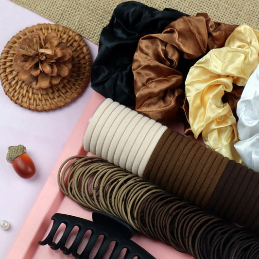 170pcs Women's Hair Accessories Set, Hair Bands, Ponytail Holders, Keel Clips, Rubber Bands,Variety Pack For Hairstyling. ﻿