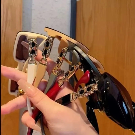 Women's Sunglasses High-definition Light Luxury Rectangular Frame Sunglasses Fashionable Trendy Eyeglass Frames and Sunglasses