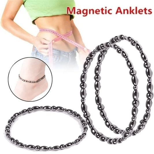 Magnetic Stone Anklets Therapy Weight Loss Slimming Beaded Anklets for Women Fashion Jewelry Health care ankle bracelets
