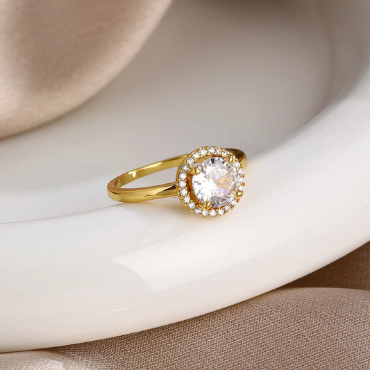 18K Gold Plated 925 Silver Princess Car Heart Mickey Minnie Wedding Ring Set – Women’s Jewelry for Party and Gift