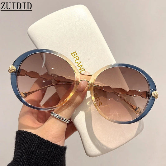 Round Sunglasses Women 2023 Oversized Luxury Fashion Glasses  Vintage Shades Retro Lunette De Soleil Femme Gafas De Sol Mujer
