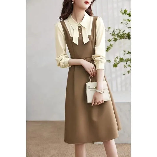 Fashionable and Elegant Dress for Women 2025 Spring New Gentle Temperament Doll Collar Long Sleeve Dress