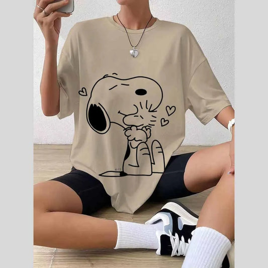Summer 3D Snoopy Print Women's T-Shirt – Casual O-Neck Harajuku Loose Short Sleeve Top