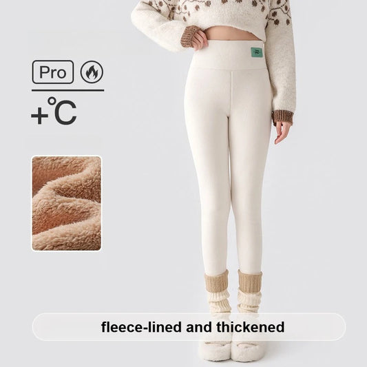 Plus Size Fleece Lined Leggings Women High Waisted Thermal Tights Thick Ribbed Winter Outdoor Fashion