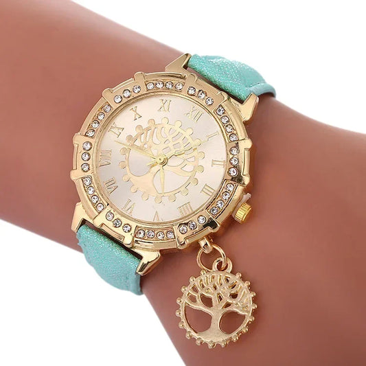 Women Watch Tree of Life Watches for Women Fashion Bracelet Casual Leather Band Ladies Quartz Watch Bracelet Montre Femme Reloj