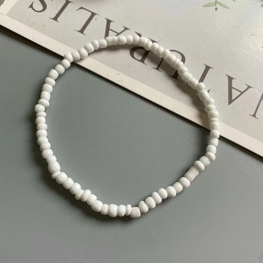 Anklet for Women Colorful Fashion Girl Tiny Seed Beads Foot Bracelet Yellow Pink Blue Color Summer Bohemian Anklet Gift Jewelry