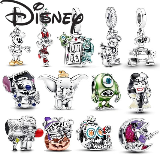 2025 New 925 Silver Disney Witch Charms Beads Fits 3mm Original Bracelet Necklace Women DIY Fine Jewelry Gift