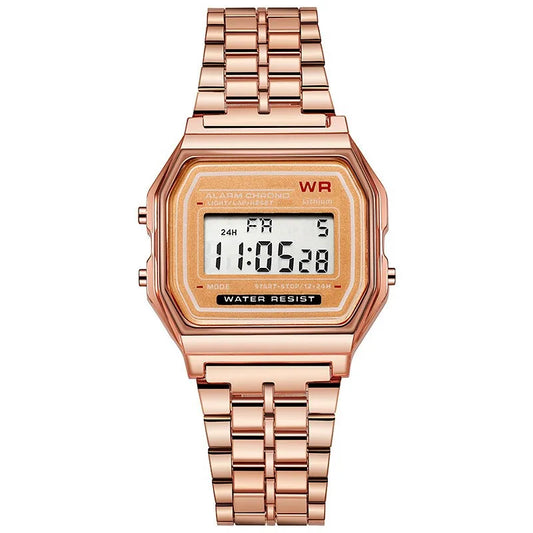 Luxury Rose Gold Women Watches Electronic Digital Display Retro Style Clock Men's Relogio Masculin Reloj Hombre homme