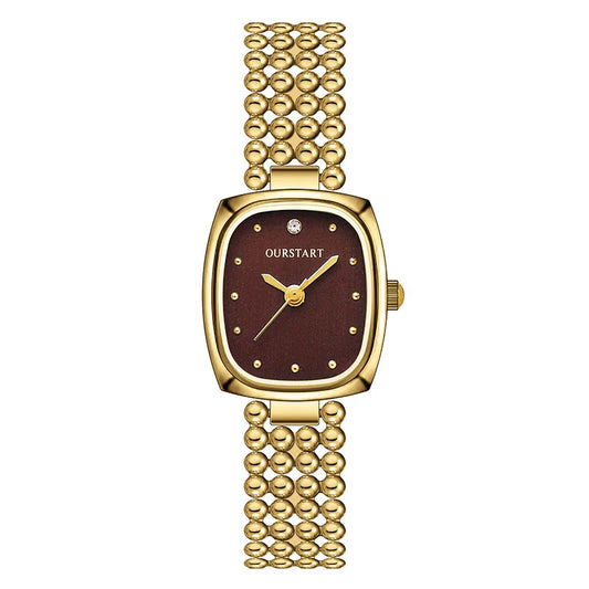 Women's Watch Small Square Watch Simple Light Luxury Gold Advanced Retro Art Versatile LadiesFashion Quartz Bracelet Watches