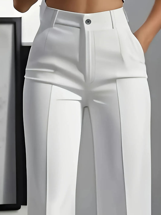 2025 New Women’s High-Waisted Straight-Cut Suit Pants – Draped Simple European & American Style