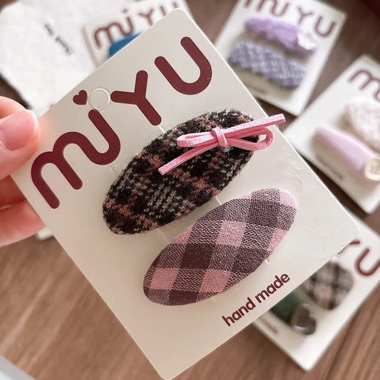 Fabric Embroidered Bangs Hairpin Women Girls Children Hair Clips Bobby Pins Barrettes Accessories Hairgrips Headwear Headdress