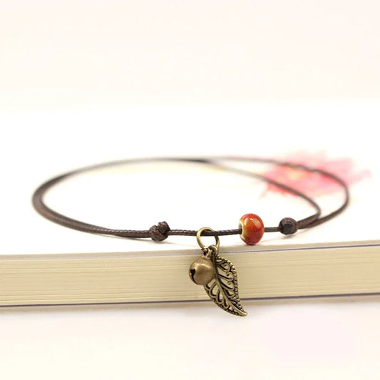 2025 New Fashion Simple Ceramic Anklets Female Original Hand-woven Fashion Anklets Leaf Ceramic Jewelry Jewlries Wholesale