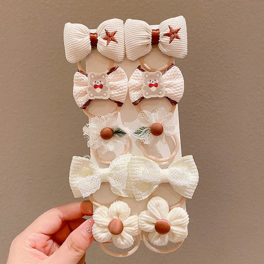 10Pcs Cute Bows Hair Clips Hair Accessories for Girls Cartoon Animal Flower Hairpin Headdress Baby Hairs Pins Birthday Gifts