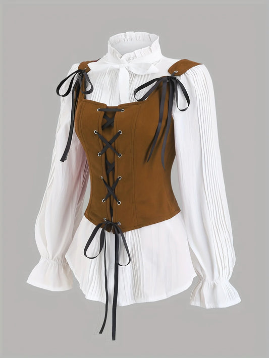 European and American fashion women's clothing, corsets, tops, halter tops from the Medieval and Renaissance periods