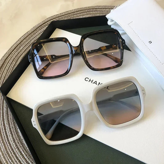 Sunglasses Women Vintage Oversize Square Luxury Brand Big Frame Women Sun Glasses Black Fashion Gradient Female Glasses Oculos