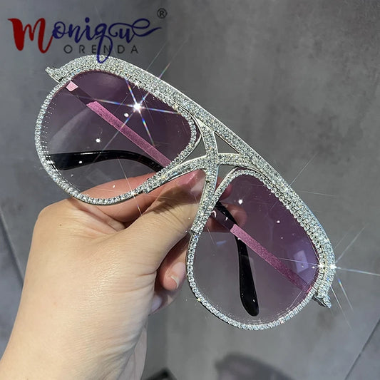 New Personalized Sunglasses For Women Shiny Crystal Sun Glasses Men Vintage Eyegalsses For Hip Hop Oculos De Sol Feminino