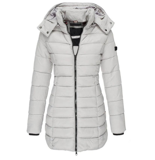 Autumn Winter Women Fashion Long Sleeve Hooded Zipper Slim Fit Jacket Solid Color 7 Colors