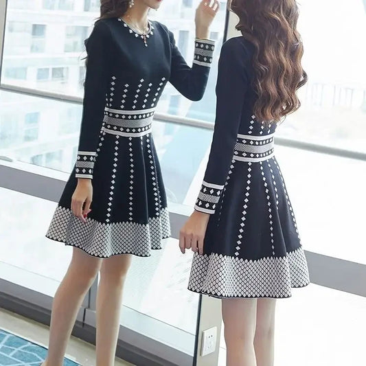 Fashion Woman Long Sleeve Dress Midi Dresses for Women Elegant and Pretty Casual Youth Summer 2025 Autumn Winter Luxury Clothing