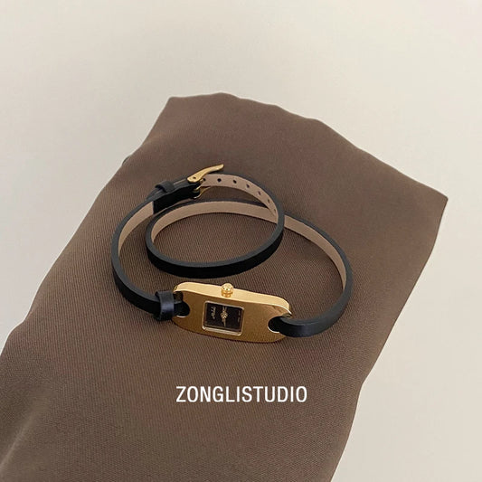 Watches for women twine long strap Watch women vintage leather thin strap waterproof quartz luxury women's watch reloj mujer